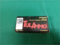 TulAmmo .38spl 130gr. FMJ, steel case, 50 rounds