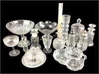 Clear Glass Assorted including relish dish,