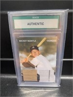 Mickey Mantle Bat and Jersey Card Graded 10
