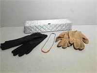 Jewelry Box, Gloves and Necklace.