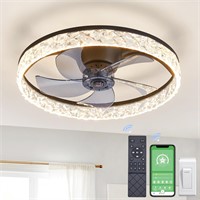 NERONDA Modern Ceiling Fans with Lights Dimmable,