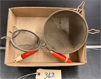 3 Red Handled Strainers