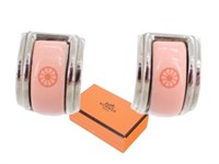 Hermes Enamel Clip On Earrings