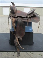 Vintage Leather Horse Saddle "Famous Jumbo Brand"