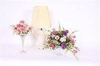 Vintage Lamp & Floral Arrangements