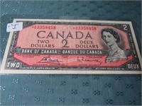 1954  CANADA TWO DOLLAR BILL