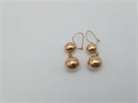 14K Gold Dangle French Wire Hook Earrings 2.1 gr
