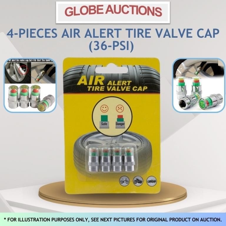 4-PIECES AIR ALERT TIRE VALVE CAP (36-PSI)