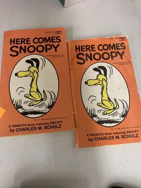 1958 Here Comes Snoopy books- 2 count