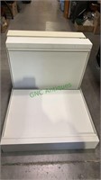 4 white metal storage boxes, that hold paperwork