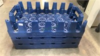 3 Pepsi blue plastic soda crates small size