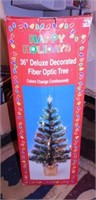 Deluxe Decorated fiber optic Christmas tree in box
