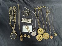 Group of vintage costume jewelry in pb