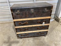 Wheeled Trunk 3 Drawers & Top Compartment