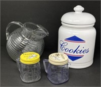 Mid Century Pitcher, Osterizer Jars and Cookie Jar