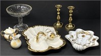 Ornate Serving Dishes and India Candleholders