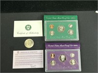 1995 and 1993 mint proof sets with one