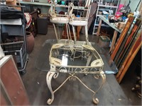 Glasstop Metal Table & 4 Chairs