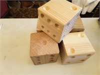 5 Large Wood Block Dice