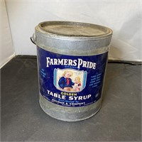 Vintage Farmers Pride Table Syrup Can Evansville