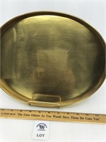 BRASS OVAL TRAY WITH STAND