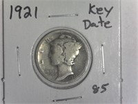 1921 Key Date Mercury Dime