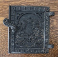 Antique 19th Century French Cast Iron Stove Door