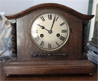 Antique Wooden German Mantle Clock