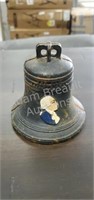 Vintage cast iron the old Liberty Bell coin Bank