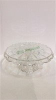 Pedestal cake plate measuring 4 1/2 inches tall