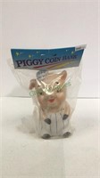 Vintage piggy bank in original packaging