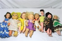 8 Cute Collection Plastic Dolls 1960s-70s