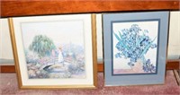 Framed Garden print and framed floral print