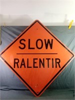 SLOW Metal Road Sign Measures 3' Square