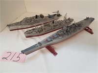 Lot of 3 Model Toy Navy Ships