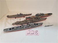 Lot of 4 Navy Toy Ships