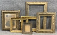 6 Antique Ornate Gilt Wood Frames