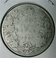 1907 Canada silver half dollar