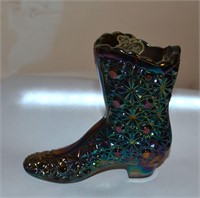 Fenton Iridescent Carnival Glass Boot
