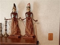 2 vtg Wayong Golek rod puppets