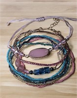 OF) GORGEOUS 8 strand bracelet stack w/ seed beads