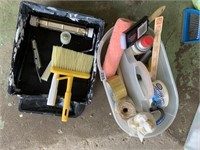 PAINTING PAN, ROLLER, TWINE, PAINT BRUSHES