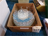 Box of glassware with glasses