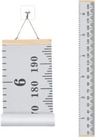 FOCCTS Baby Growth Chart Wood Frame Fabric Canvas
