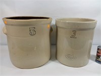 2 pots en grès antiques