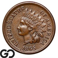 1865 Indian Head Cent, Choice AU+ Better Date