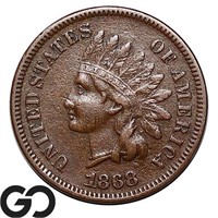 1868 Indian Head Cent, VF++ Better Date