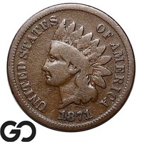 1871 Indian Head Cent, Scarce Date