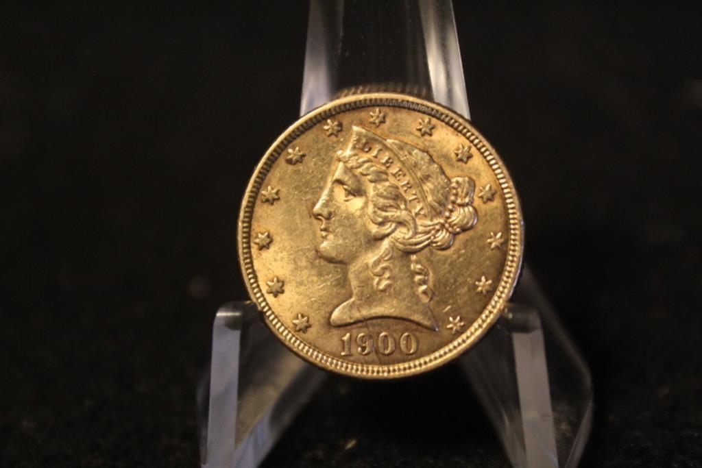1900 $5 Liberty Head Pre-33 Gold Coin