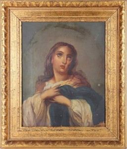 UNSIGNED ORIGINAL OIL ON CANVAS VIRGIN MARY